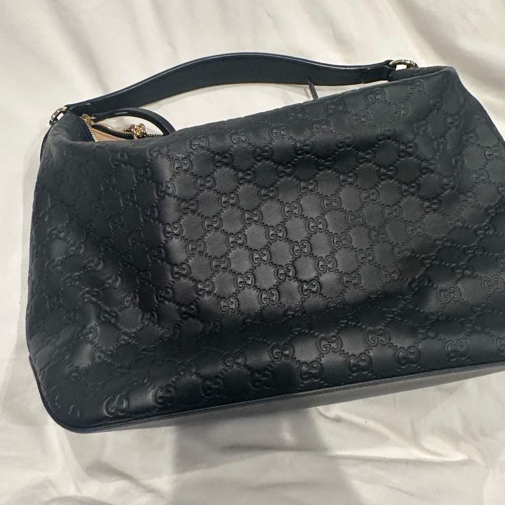 Gucci Black Embossed Shoulder Bag